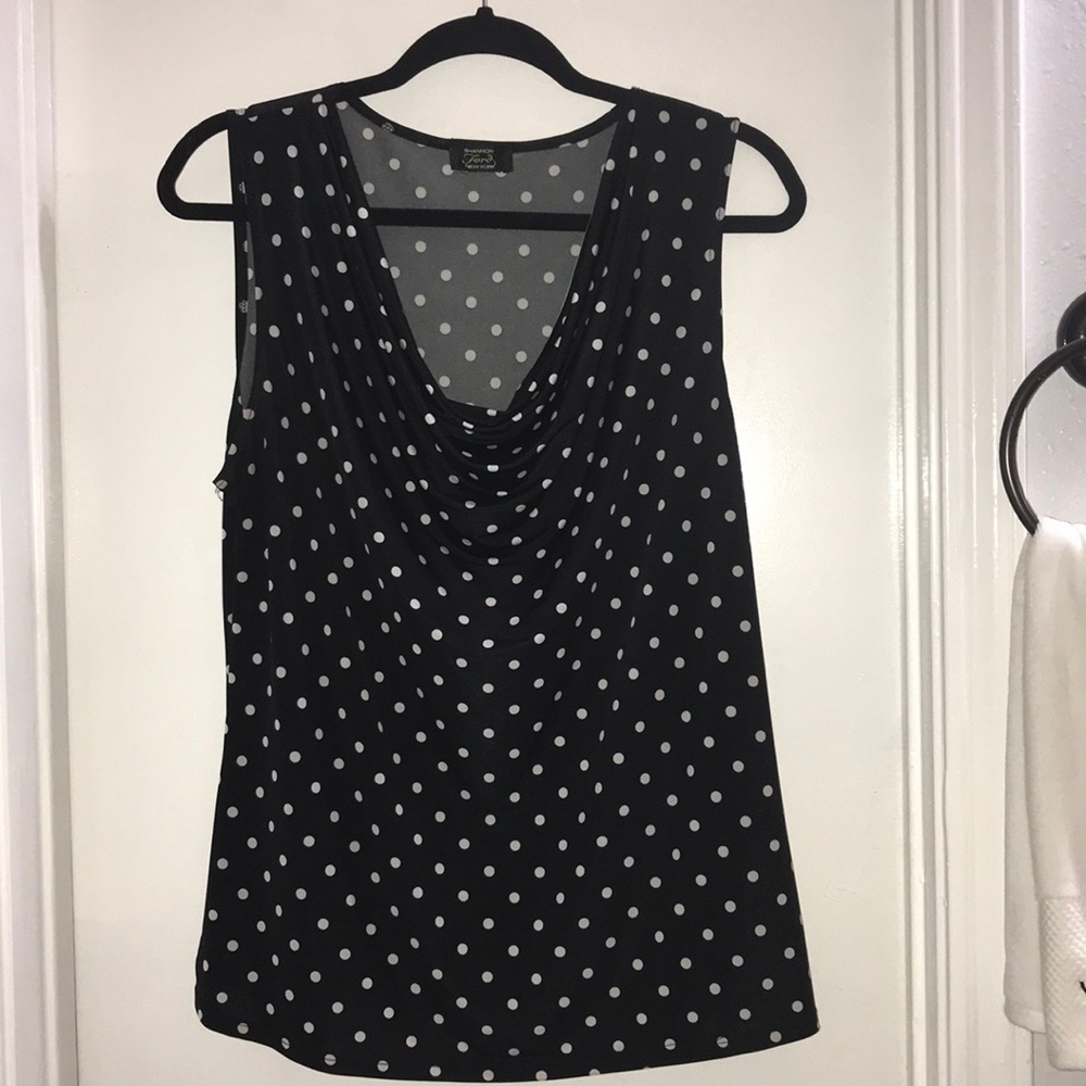 Shannon Ford New York Black Sleeveless Blouse, XL